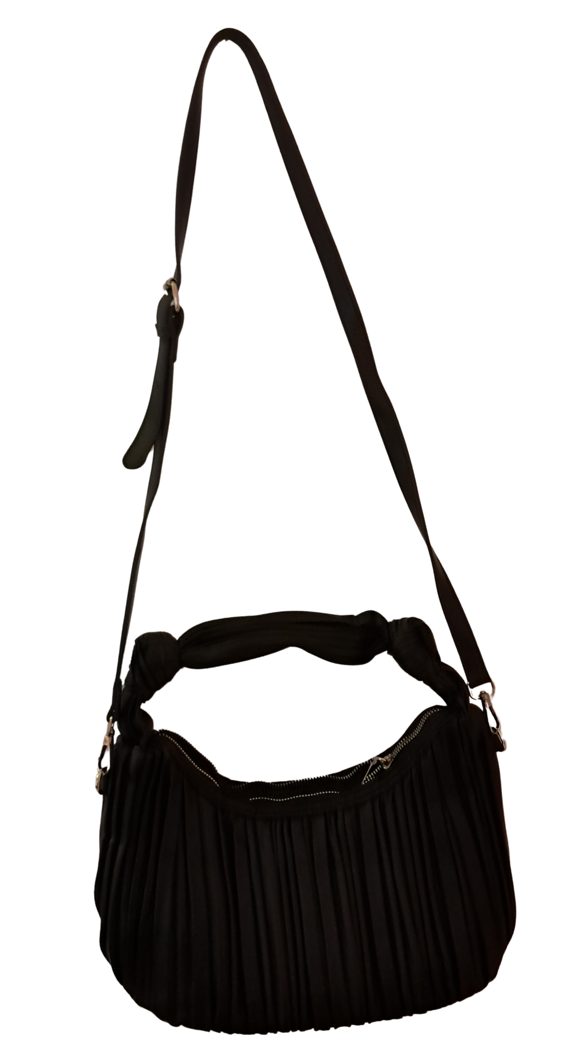 Pliseli clutch el çantası önden görünüm
