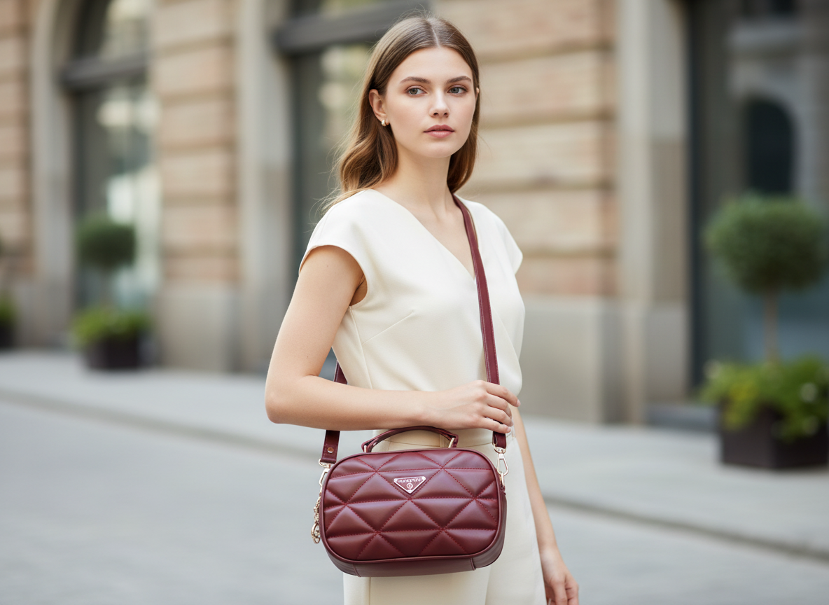 Walentia Bordeaux Omuz Askılı Şık Çanta